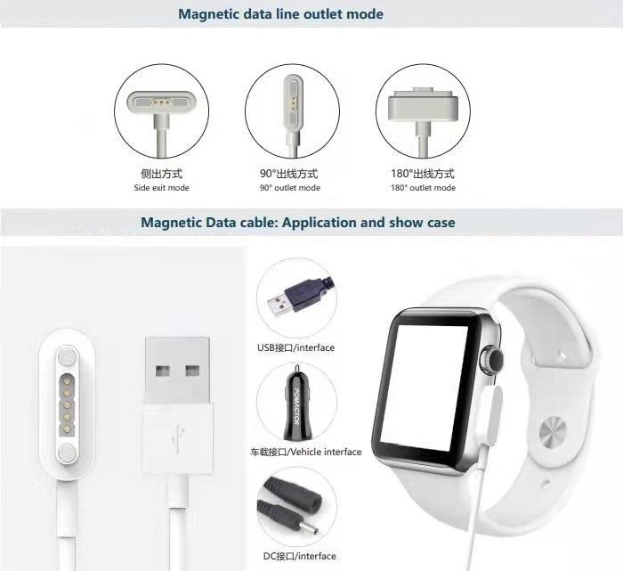 Magnetic pogo pin charging cable