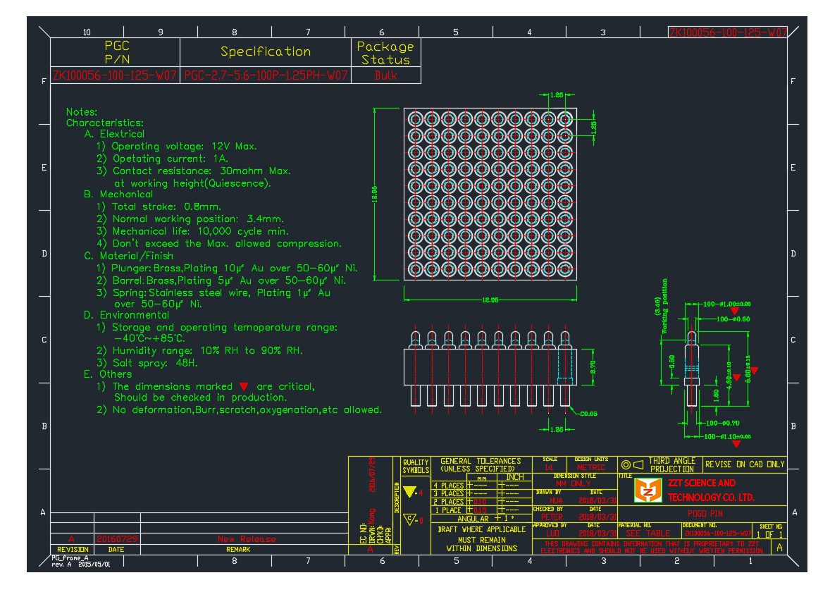 100 pin Pogo pin pistik