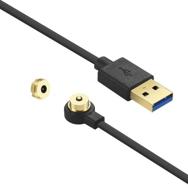 Gold-plated Round Magnetic Pogo Pin Charging Cable