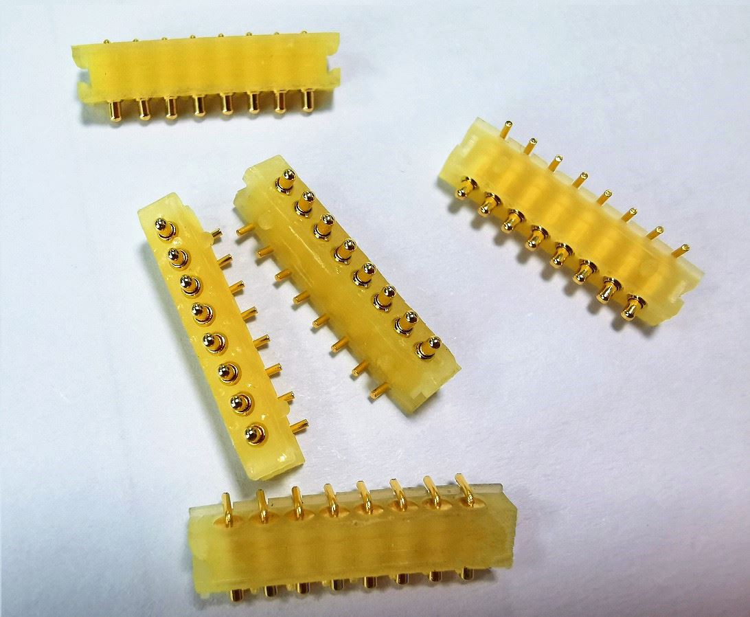 8 Pin Pogo Pin ühe joonega täisnurga konnektor