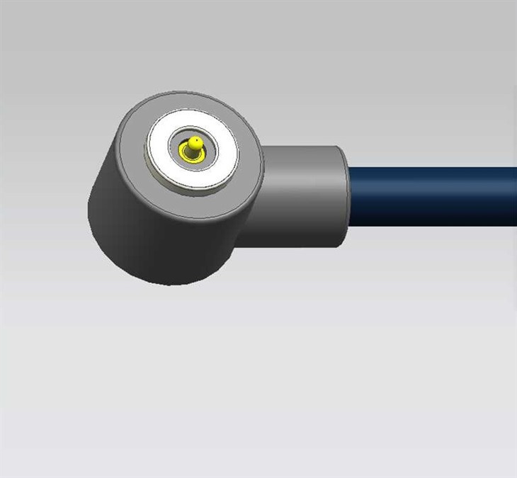 Ühe-PIN ümmargune parem{1}}nurkne magnetkaabel